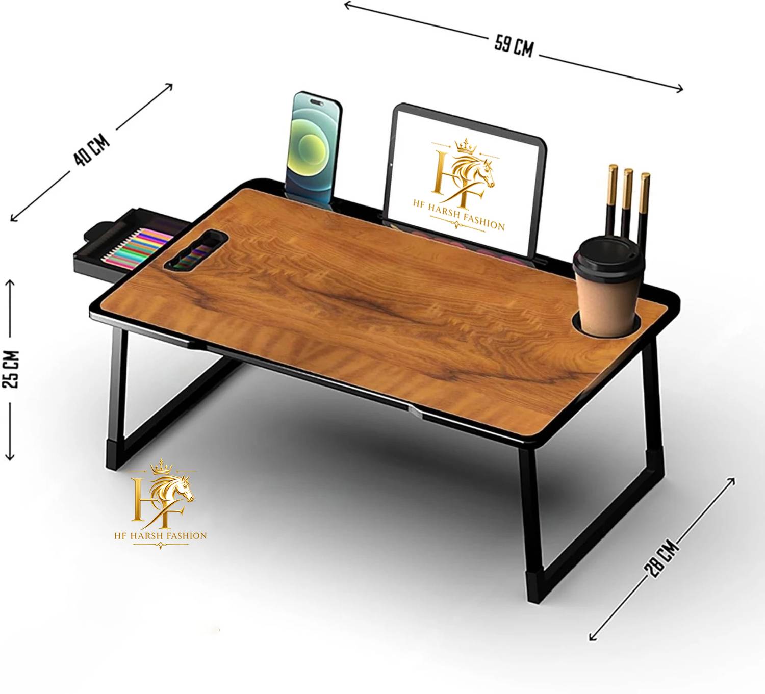 HF HARSH FASHION Wood Portable Laptop Table - Image 2