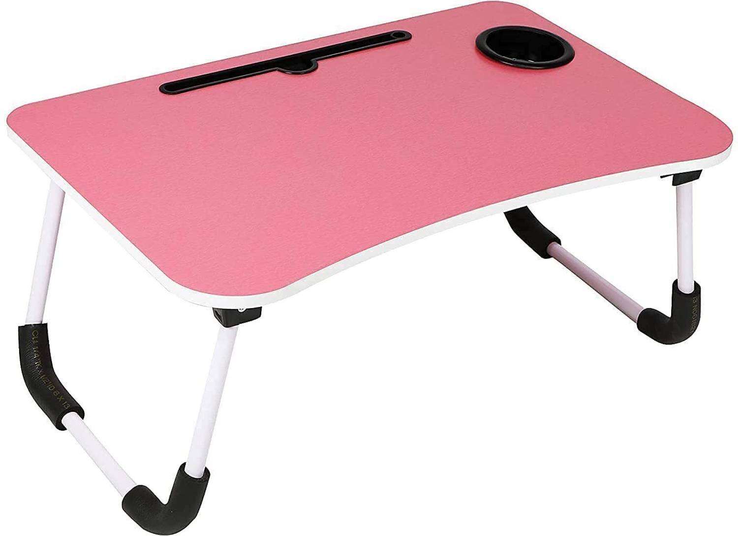 KHODAL ARTH Pink color Laptop Table Wood Portable Laptop Table