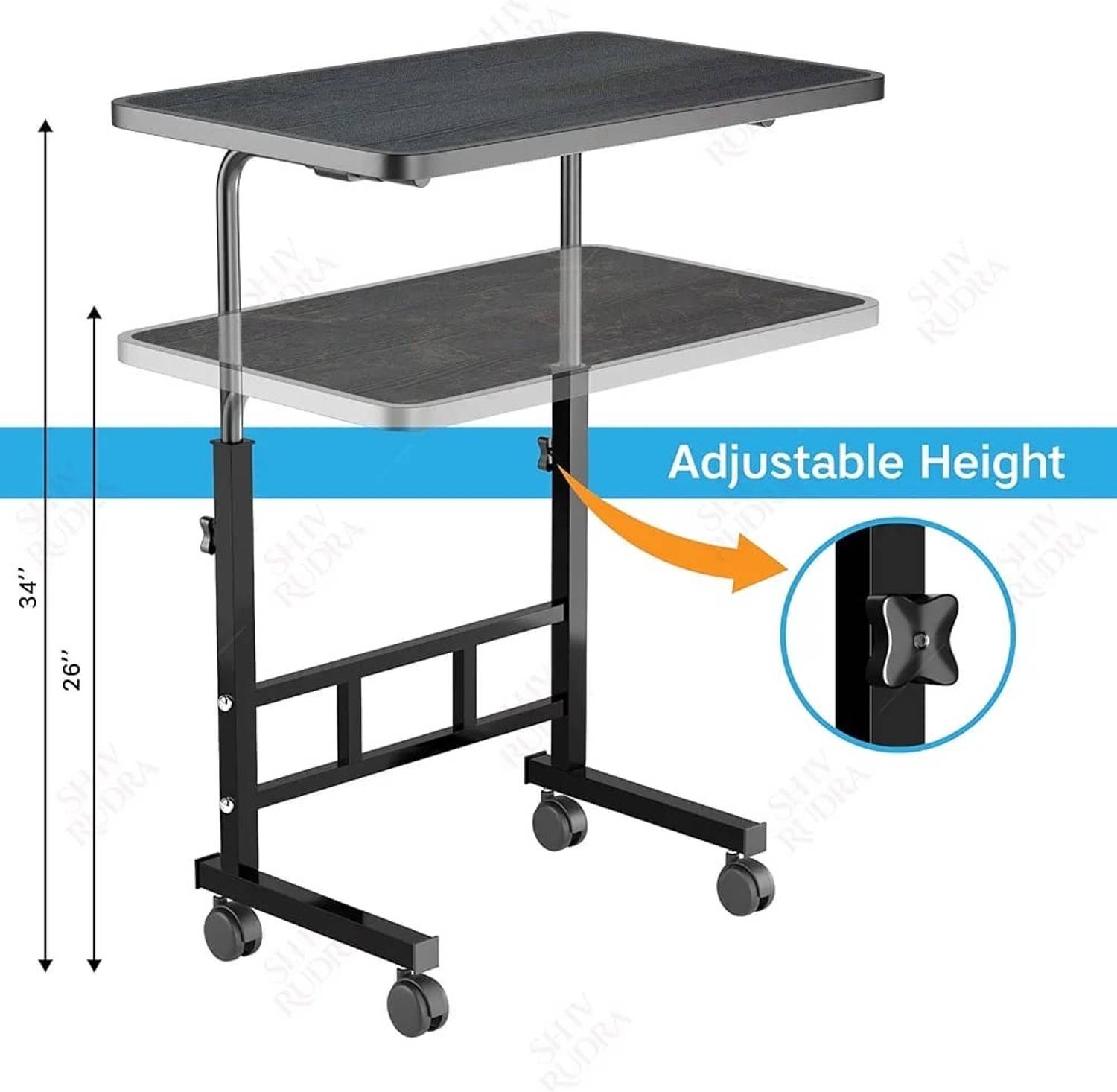 Reom Enterprise Metal Portable Laptop Table, Black - Image 2