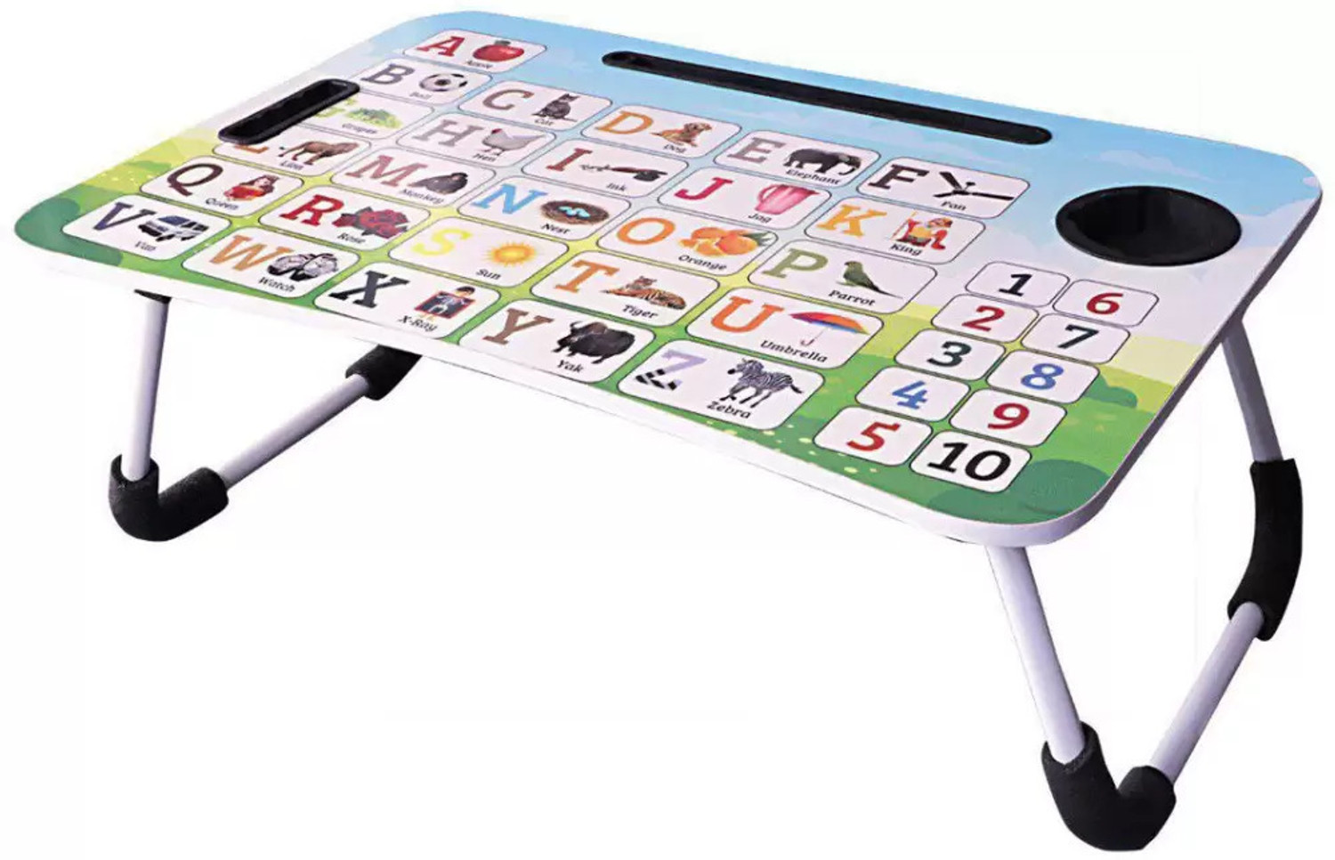 Image of MAKD Multi-Purpose Laptop Table /Study Table /Bed Table / Wood Portable Laptop Table