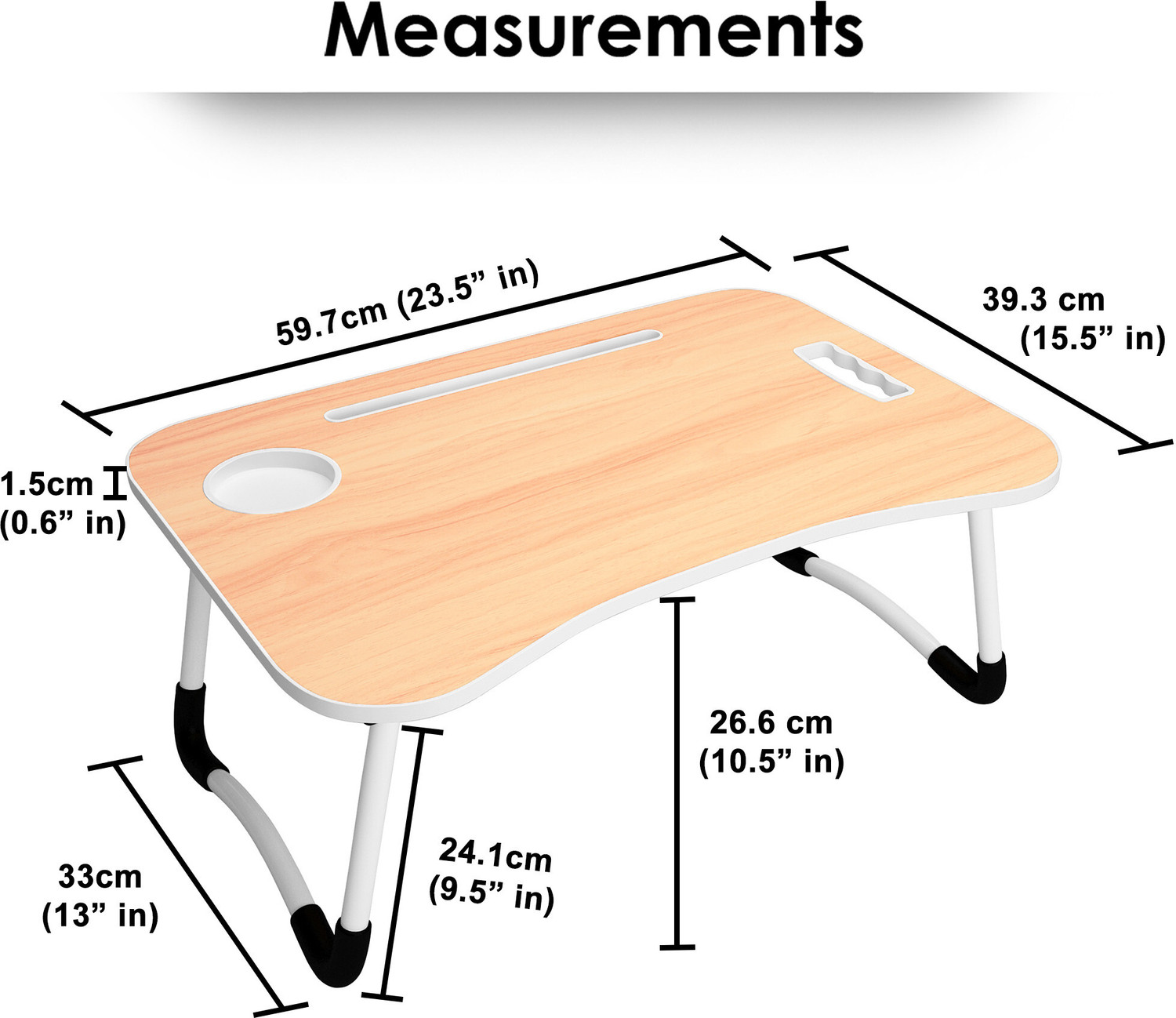 Image of Story@home LT4001 Wood Portable Laptop Table (Finish Color - Walnut, Pre Assembled)