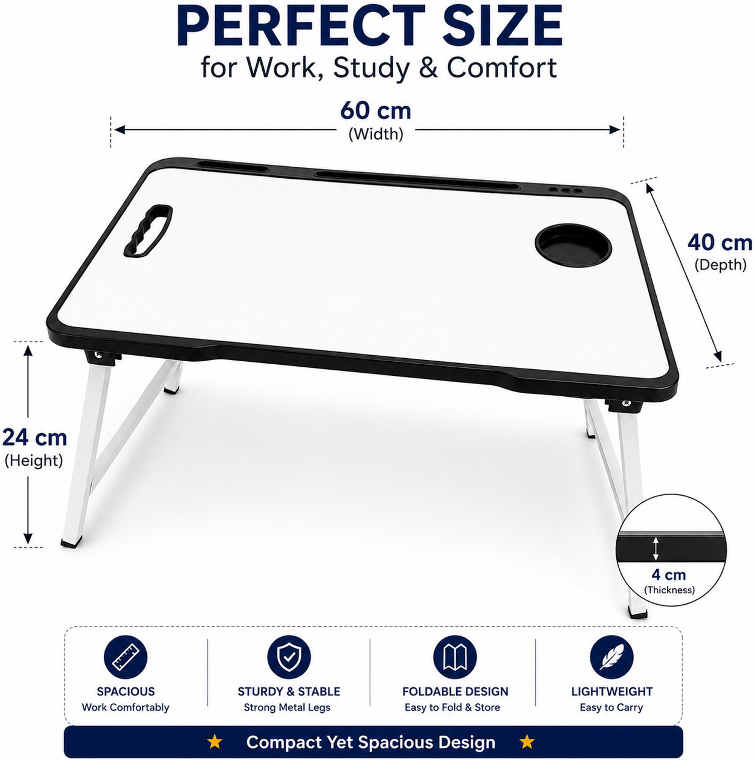 Image of Rite Woodgrain tabletop Wood Portable Laptop Table