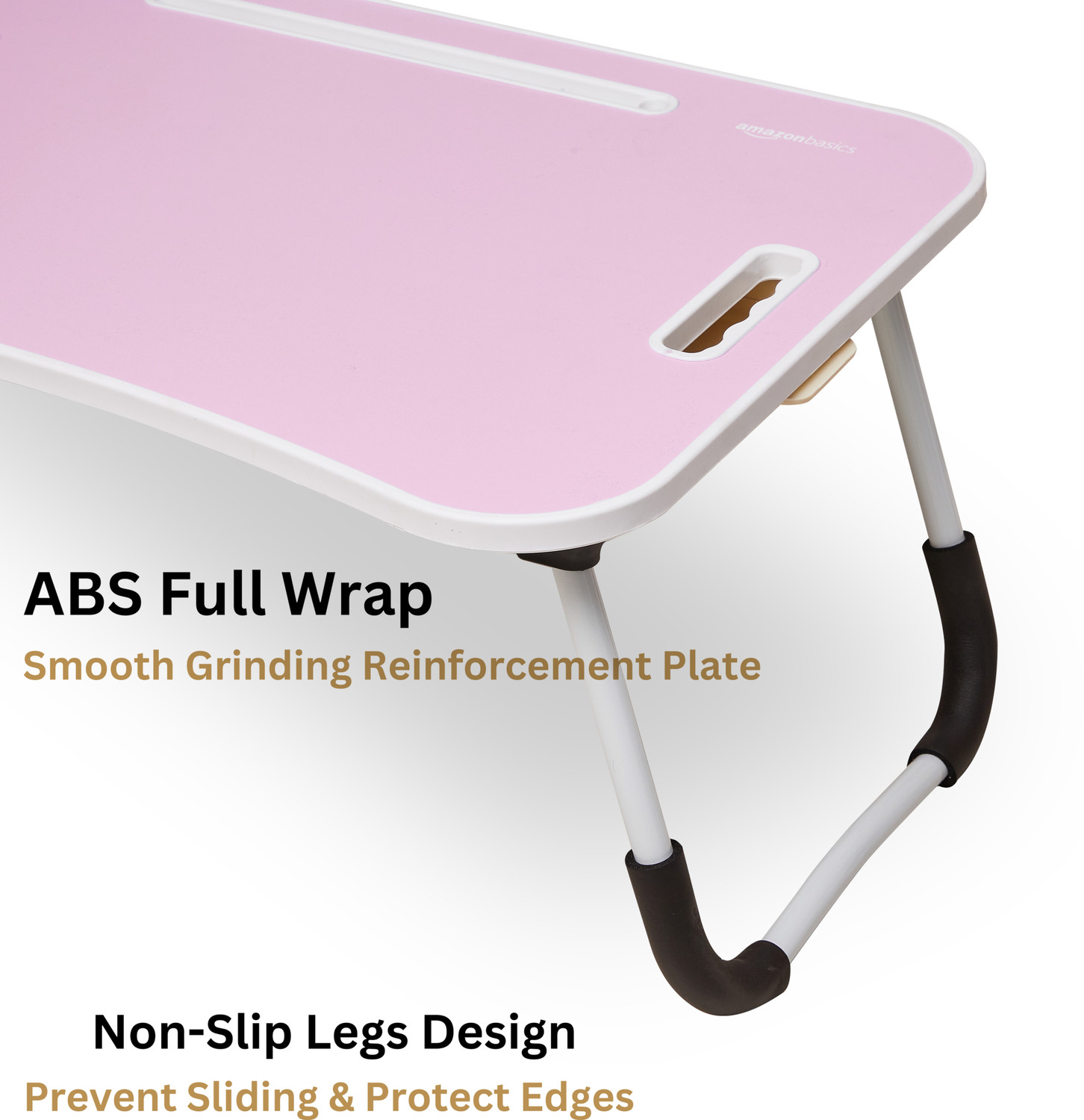 Image of Flipkart Perfect Homes Studio Foldable Wooden Mini Laptop Table for Bed, Study Table with Drawer, Table (Pink) Wood Portable Laptop Table