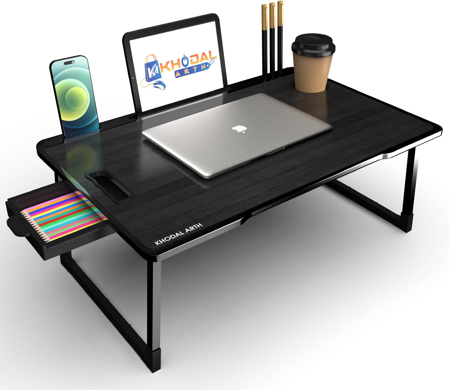 KHODAL Arth Kids Study Table, Black, Engineered Wood