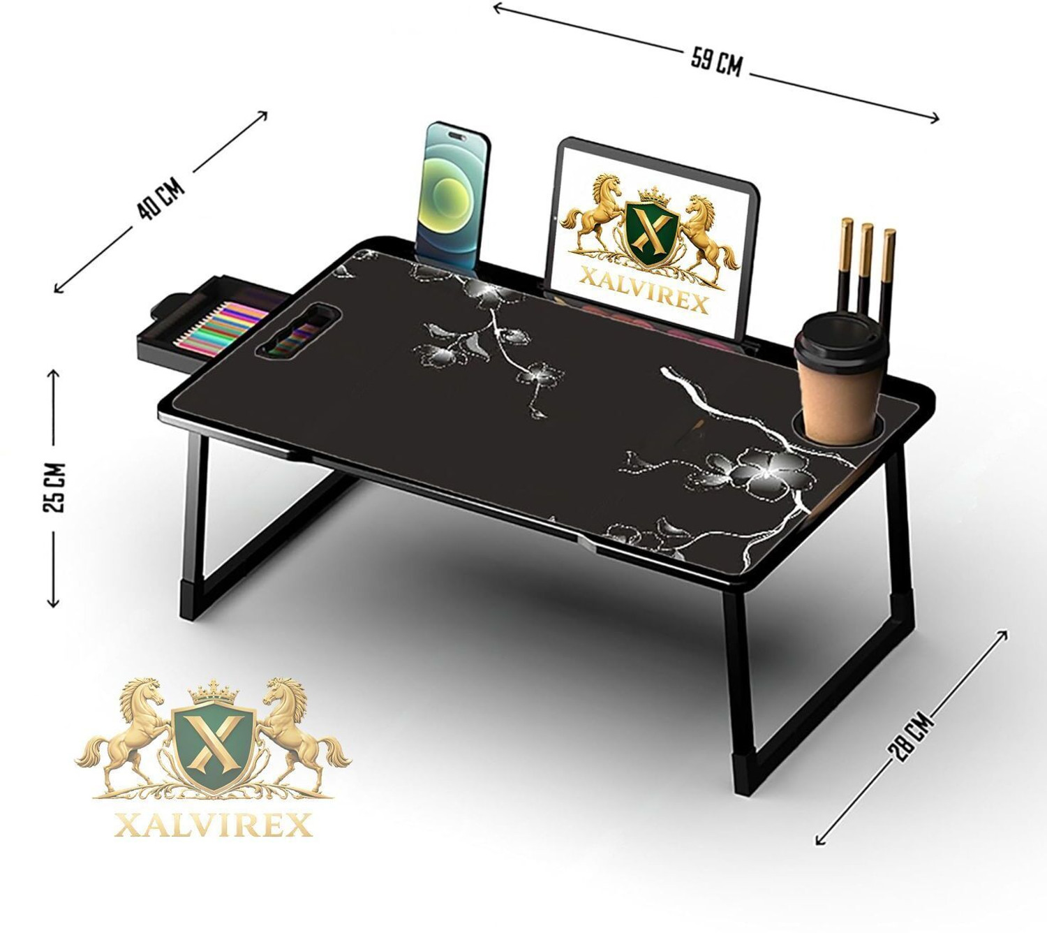 Image of FurniGully FLAWER COTTED Plastic Study Table