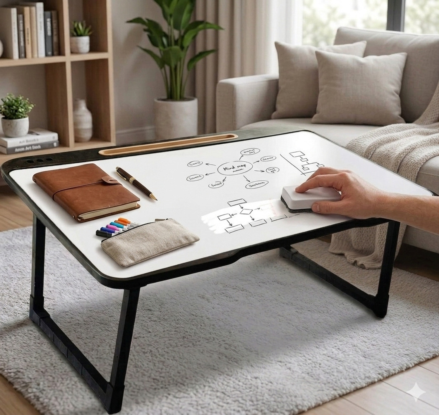 Image of FoldFirst WHITE Wood Portable Laptop Table