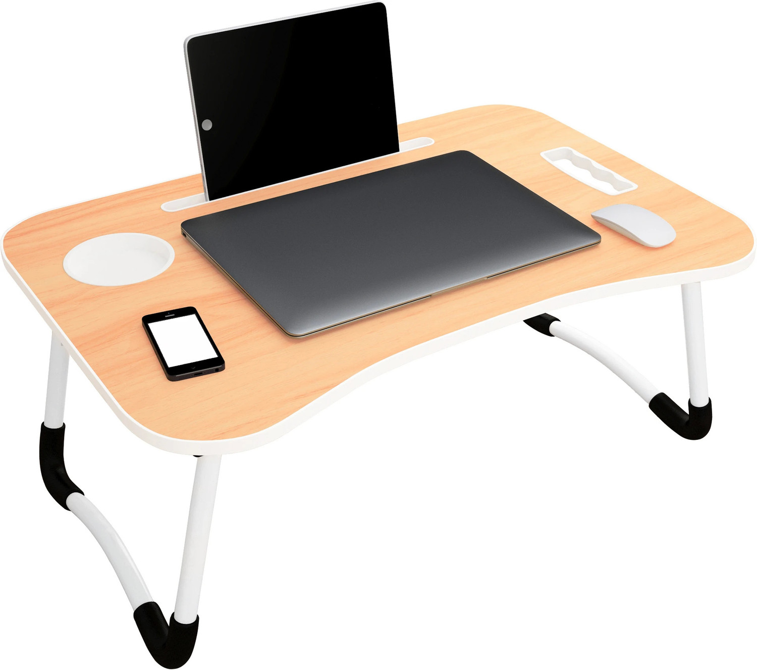 Image of Story@home LT4001 Wood Portable Laptop Table (Finish Color - Walnut, Pre Assembled)