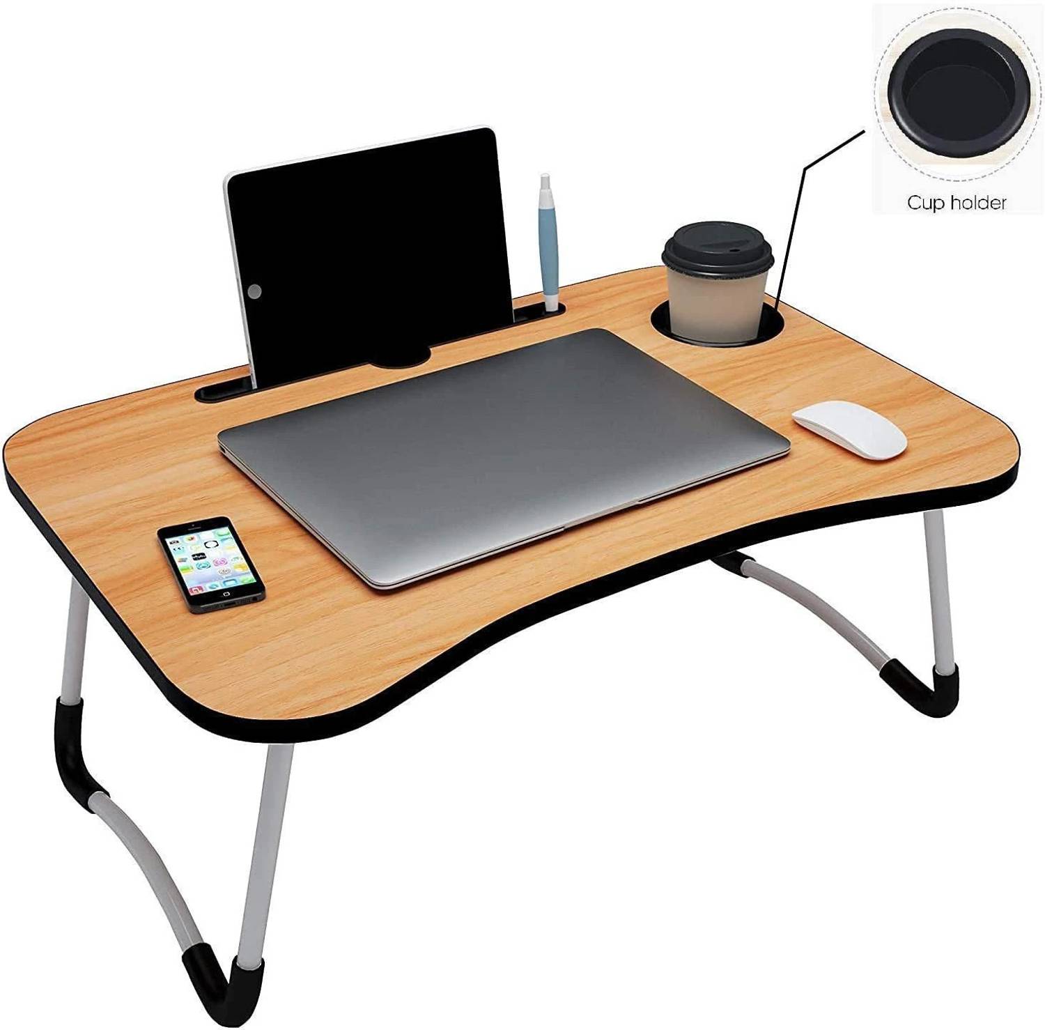 UKDIMUKDI Wood Portable Laptop Table - Image 1