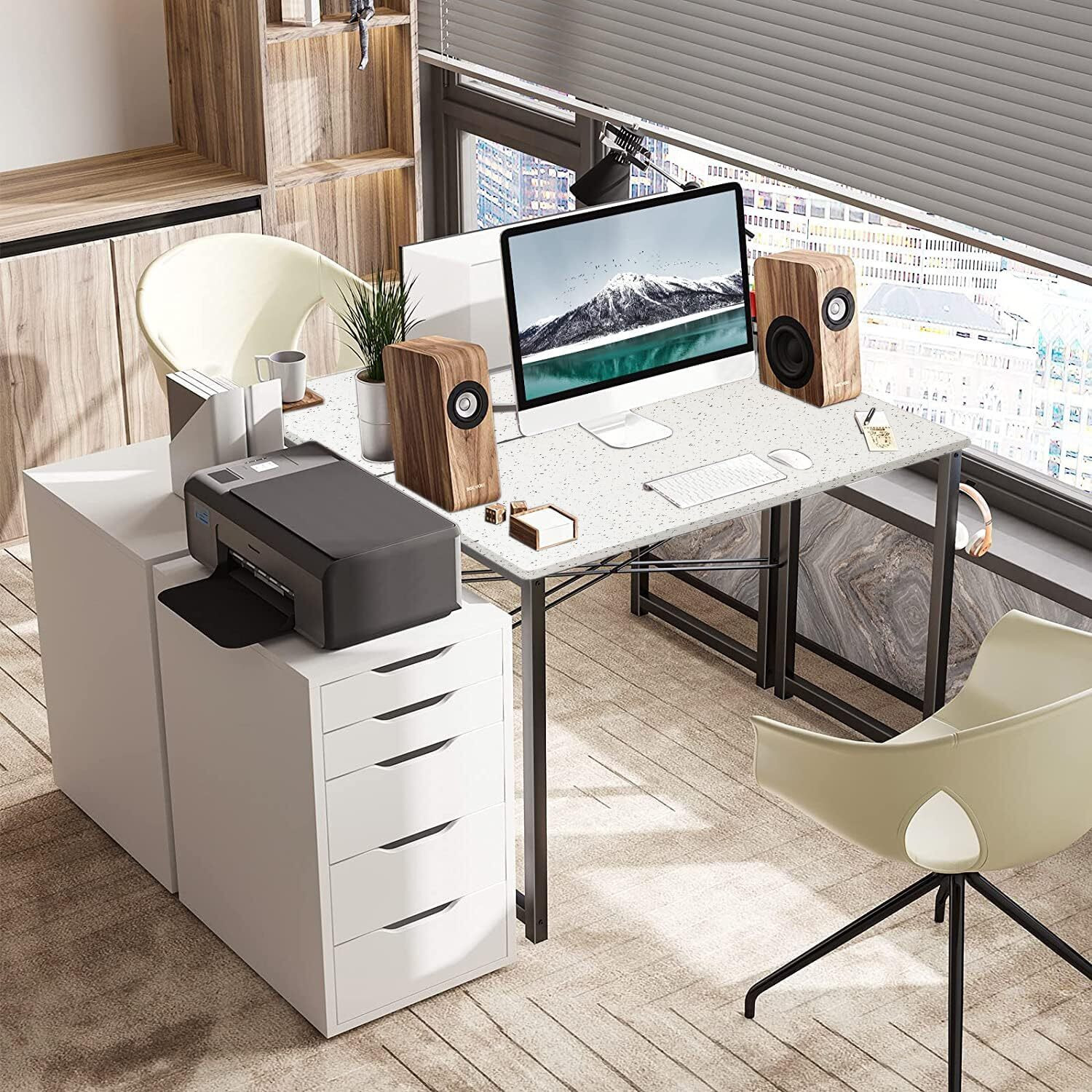 Image of Mevigo Wood Laminated Study Table, Computer Table for Home,Office Table, Desktop Engineered Wood Computer Desk
