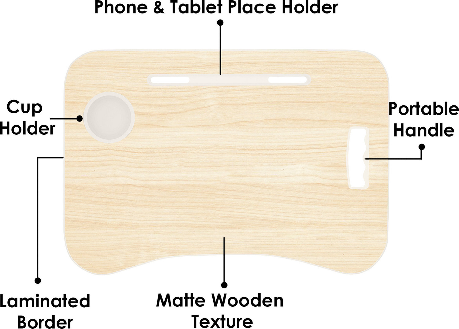 Image of Story@home LT4004 Wood Portable Laptop Table (Finish Color - White Mapple, Pre Assembled)