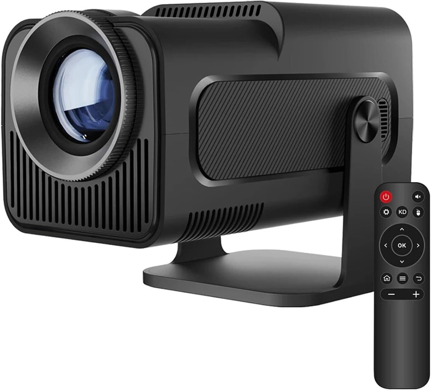 Image of OnlyU HY320 Mini projector 4k android HD 11 WiFi 6 /BT 5.0 Freestyle Auto Keystone (5000 lm / 1 Speaker / Wireless / Remote Controller) Portable Projector