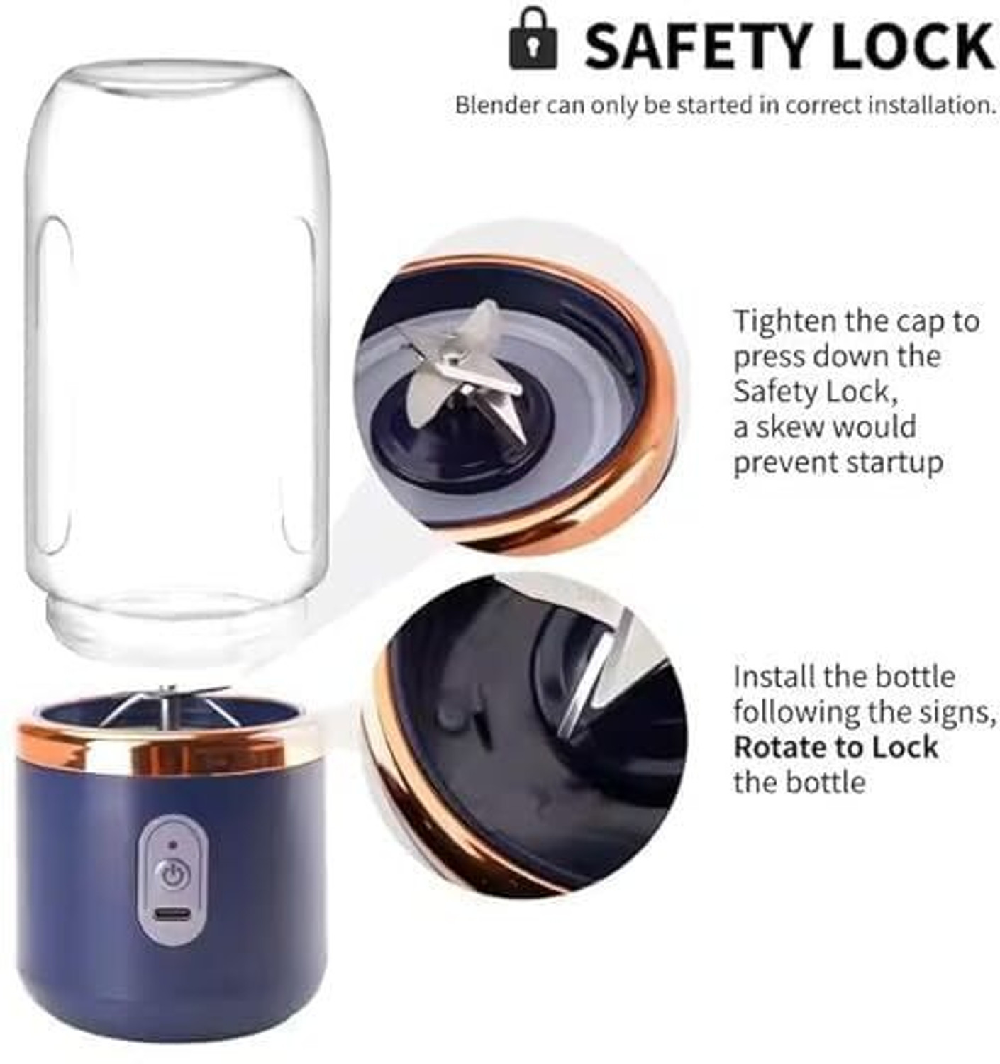 Image of Hemovia Plastic Plastic Portable Electric USB Juice Maker Juicer Bottle Blender Hand Juicer Hand Juicer