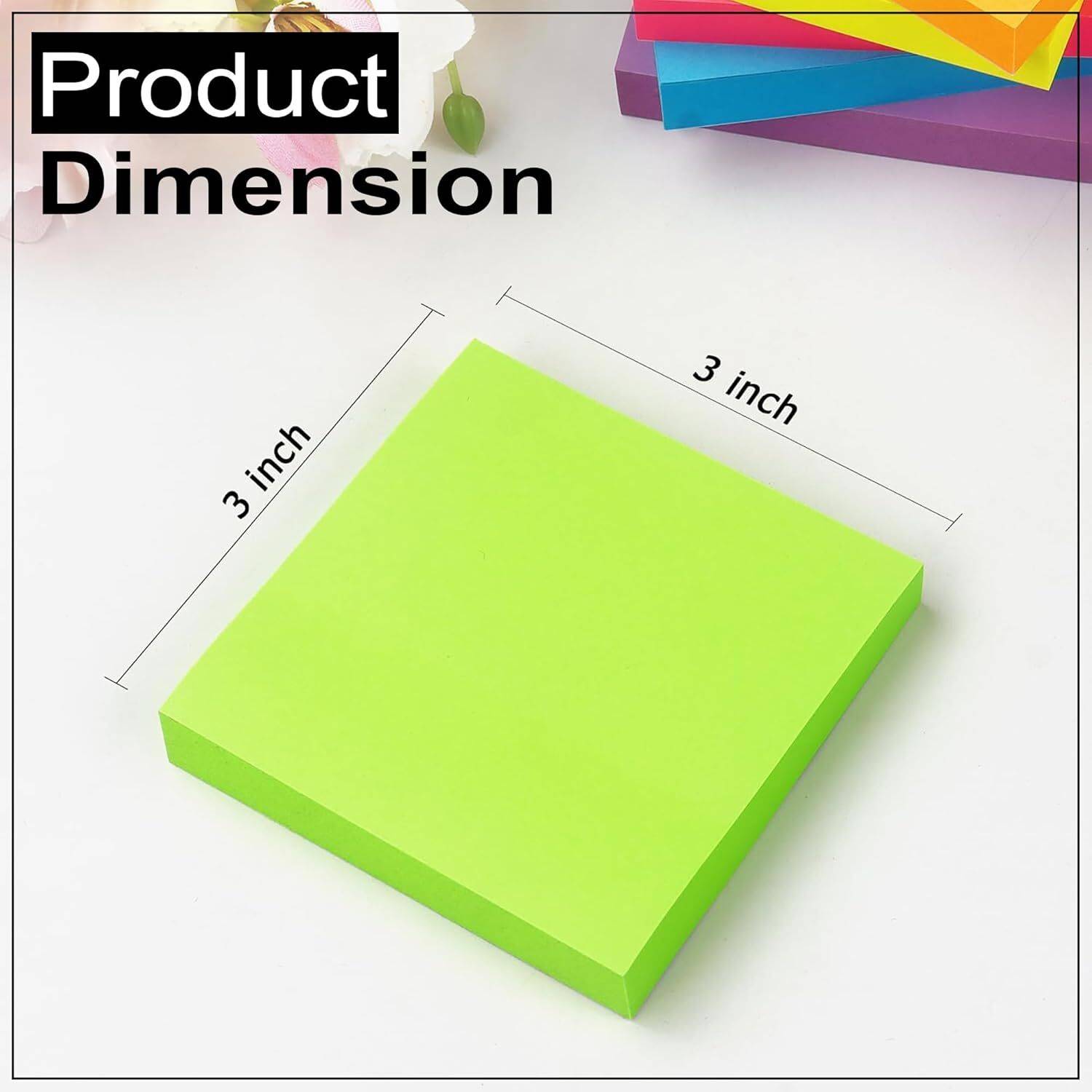 POMORA 3x3 Inch 800 Sheets 10 Colors Sticky Notes - Image 2