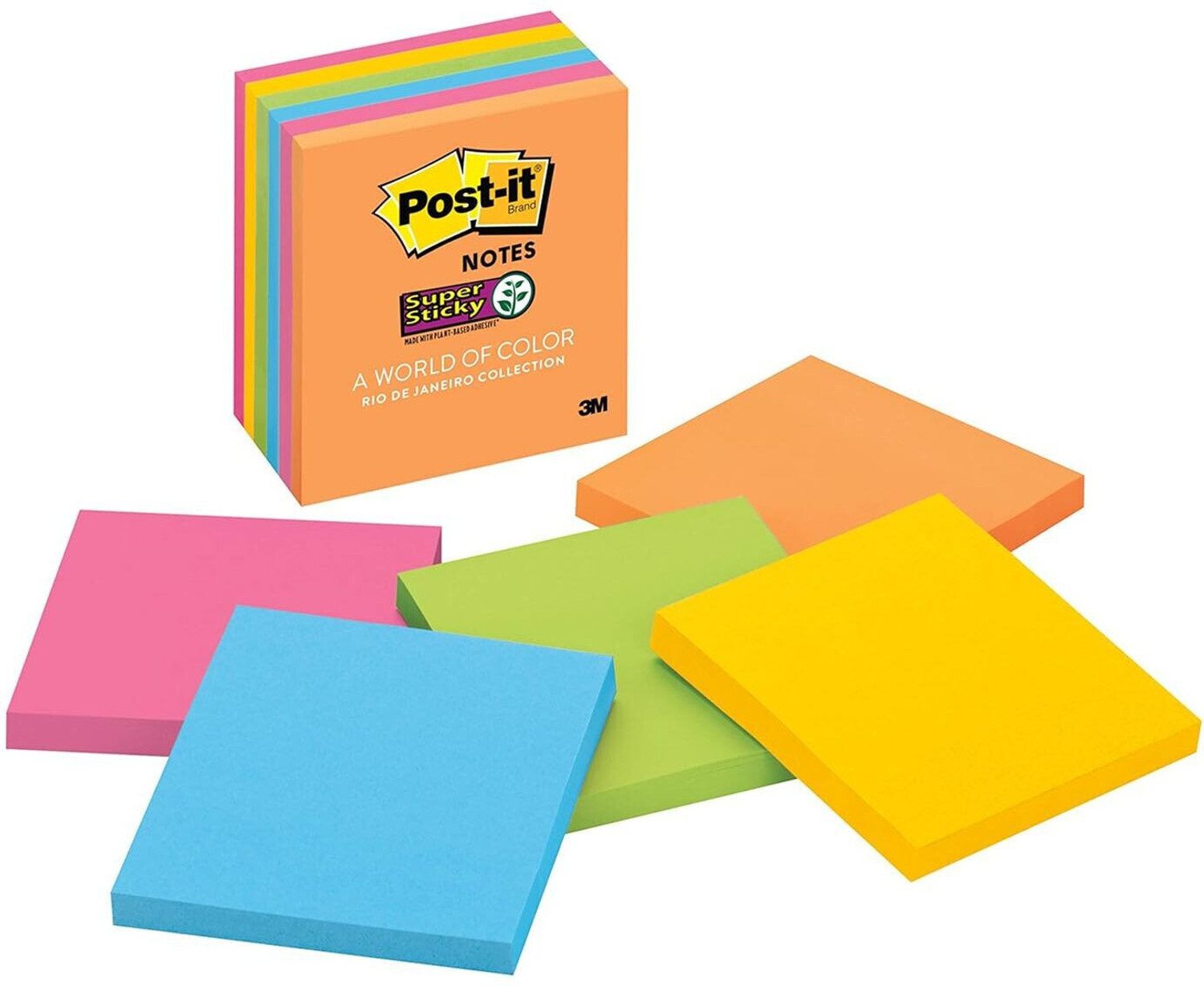 Image of Scotch Rio de Janeiro Collection 90 Sheets Super Sticky Notes, 5 Colors