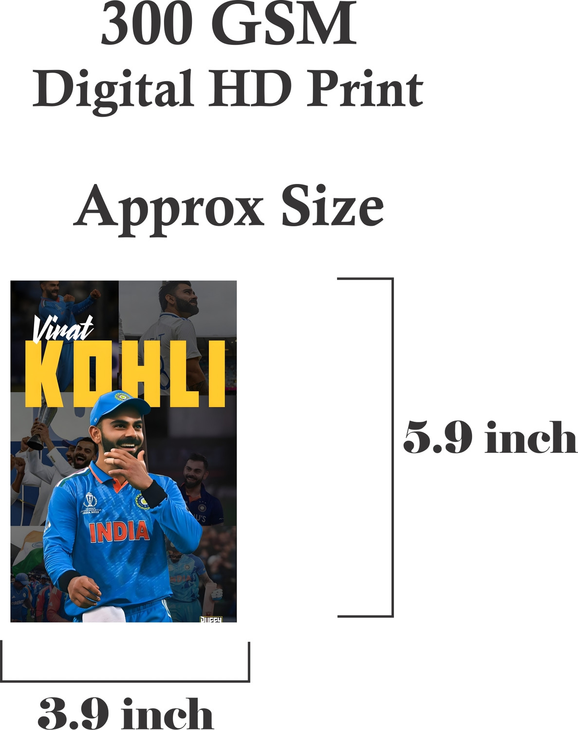 Image of Pack of 27 Virat Kholi Legend Art Wall Collage Kit Posters (4 x 6 Inches) | Wall Art for Bedroom, Living Room, Office | Small Posters for Room Decoration | Sports Wall Decor | Cricket Player Poster Set Paper Print