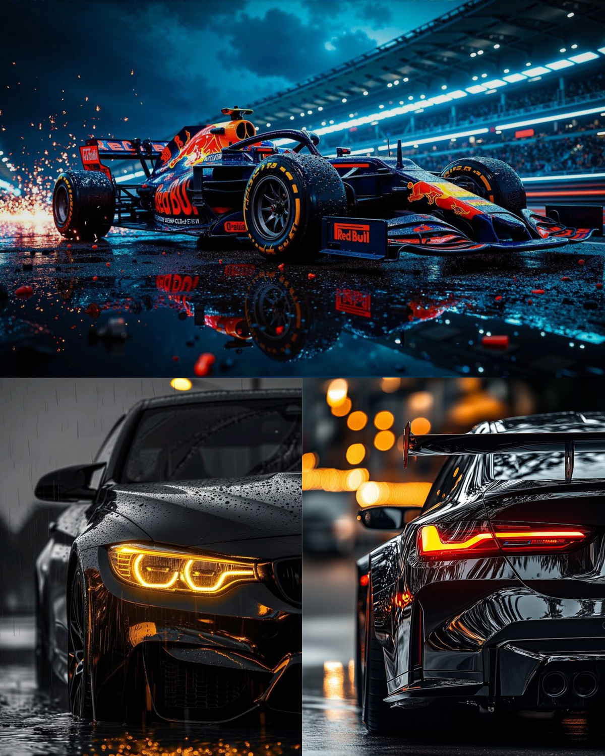 Image of Premium Supercar Poster Set - Pack of 7 | A4 Size | 200 GSM Gloss Finish | Muscle & Sports Car Wall Art | Dodge Challenger SRT Demon, BMW, Porsche & Formula Racing Prints | Room Decor for Car Lovers Photographic Paper