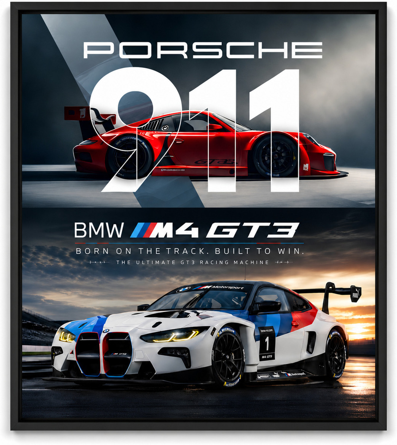 Image of Car Poster Pack of 6 | Split Panel Wall Art | 6 x A4 Sheets | 24.8 x 23.4 Inch | 300 GSM Premium Matte Paper | Bedroom & Office Wall Decor Paper Print