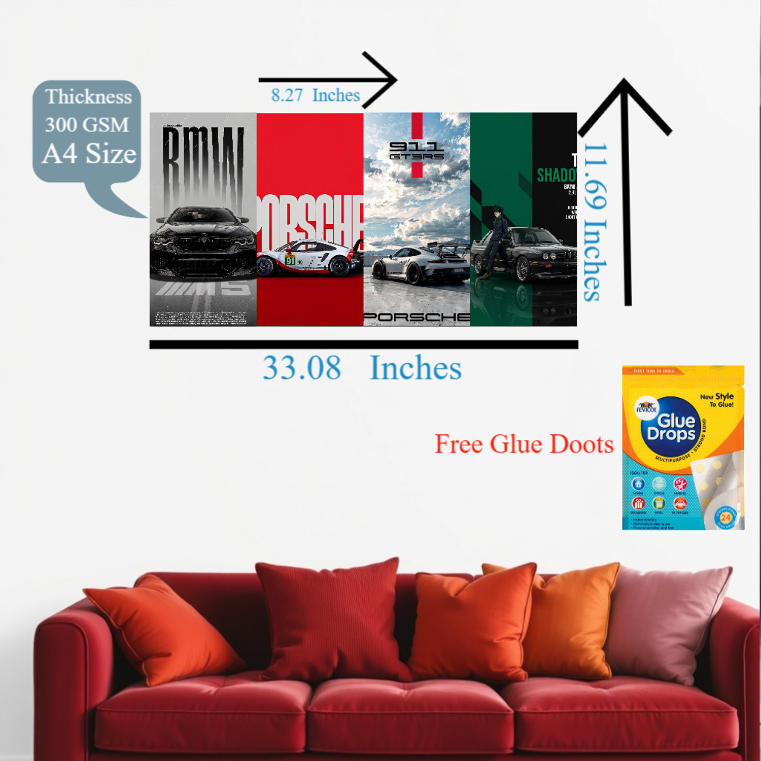 Image of Sports Car Artwork Premium Wall Poster Z1 Paper Print