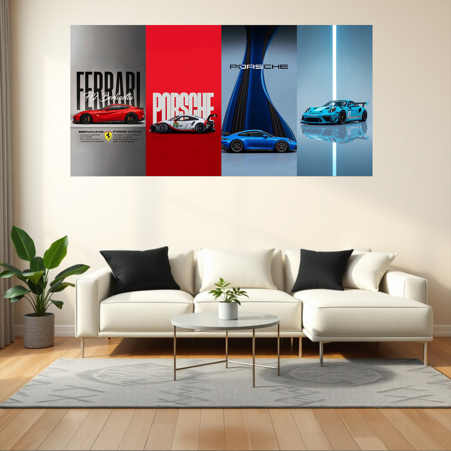 Image of The Porsche 911 in Rivierablue Aesthetic Car Wall Posters Fine Art Print