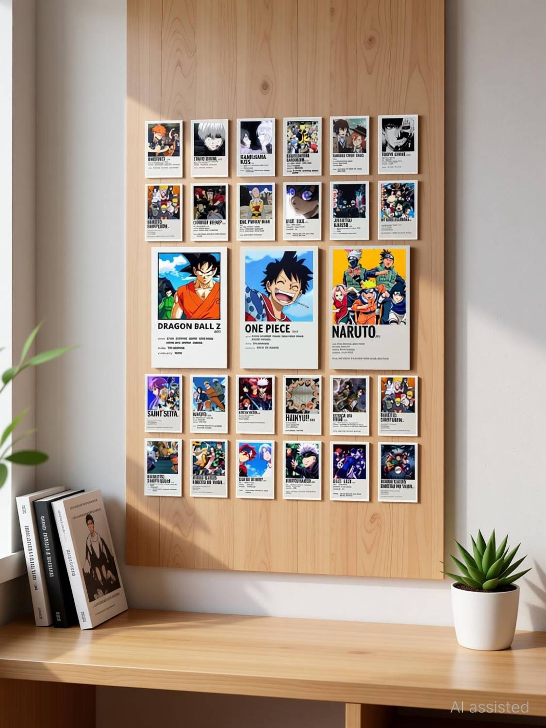 Anime Series Wall Collage Poster sticker Kit Aesthetic || 50 PCS Wall Posters for Room Decoration (A6 size 10 cm × 15cm) Photo Glossy Paper 300 GSM Fine Art Print