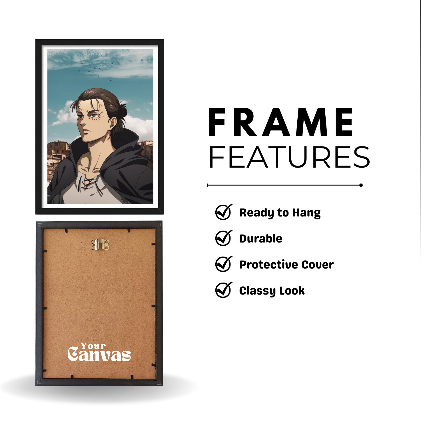 Image of Eren Yeager Poster | AOT Framed Poster | Anime Paper Print