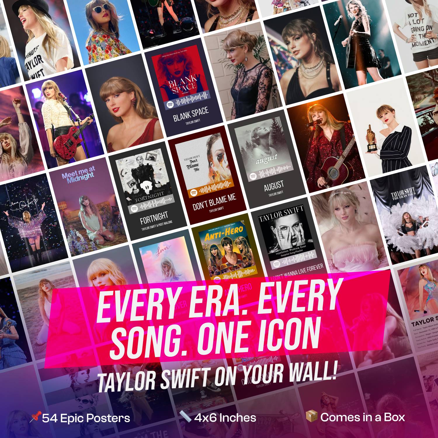 Taylor Swift Poster Collage Set of 54 (4x6 Inch) – Iconic Photos