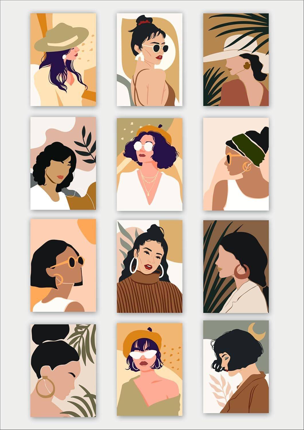 Artistry - Home Decor Posters For Room Decoration | Elevate Your Space with Stylish Wall Art Small Wall Poster Office Decor. [Set Of 12] Paper Print