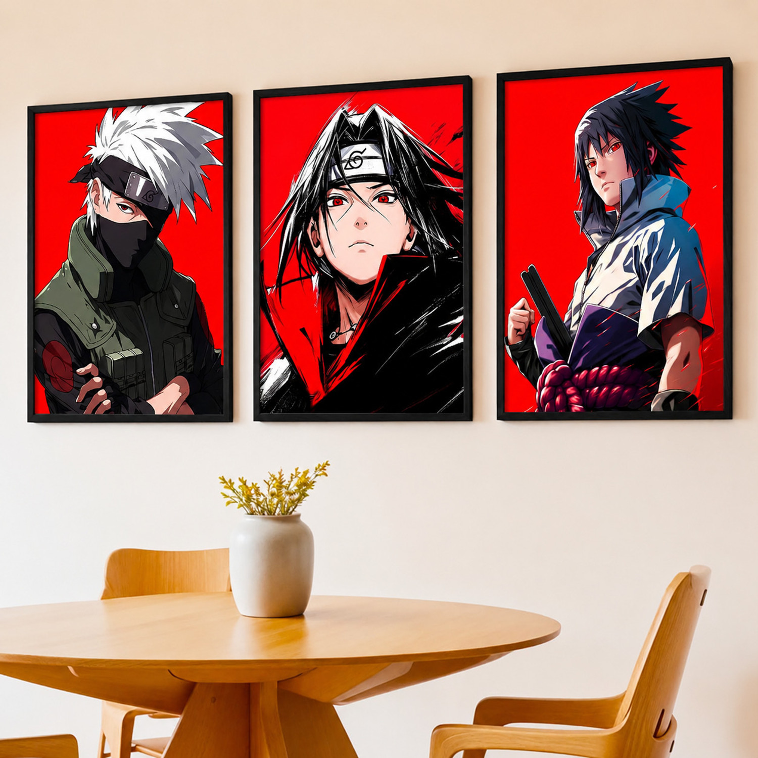 Image of Japanese Anime framed posters for wall decor for gaming room bedroom set of 3 Fine Art Print