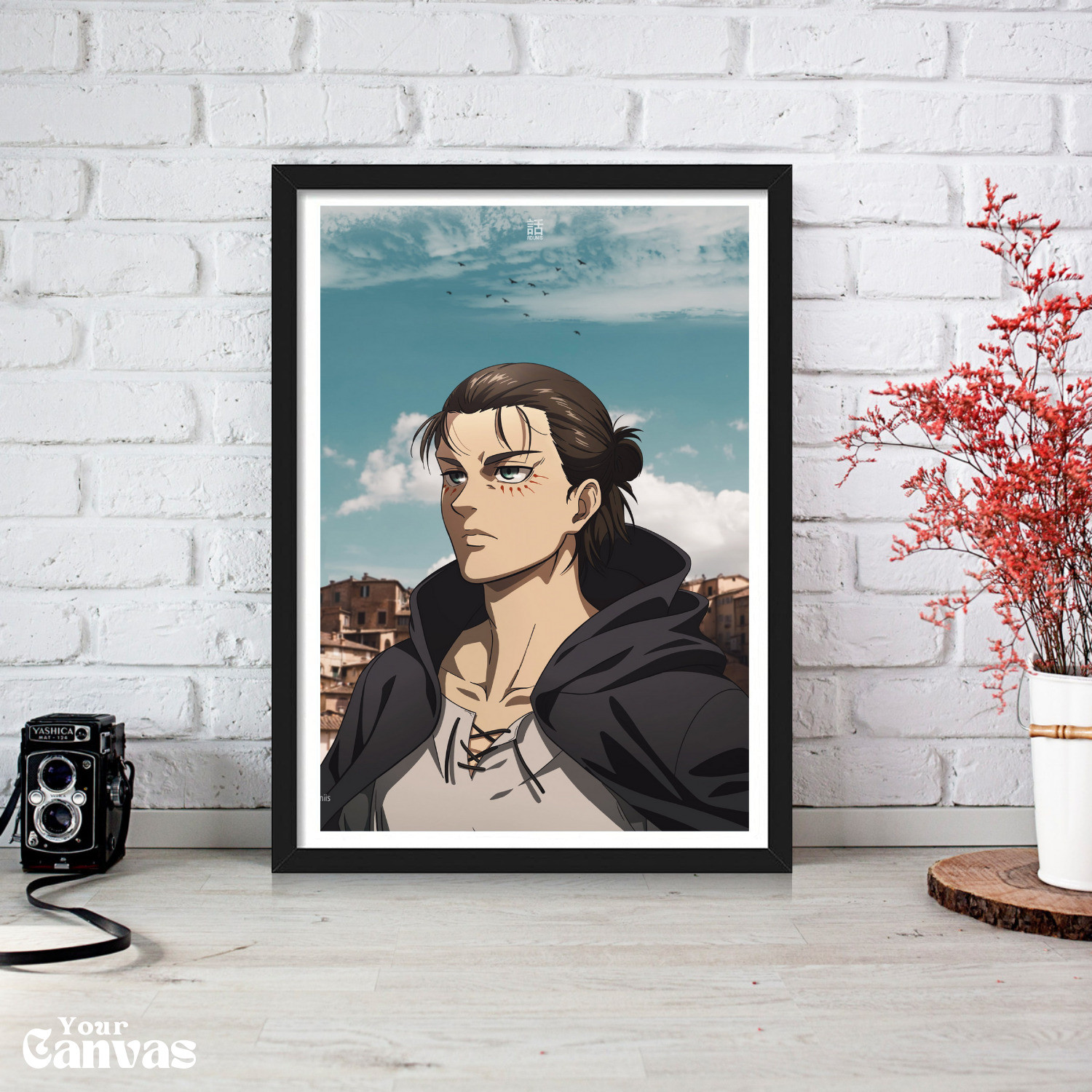 Image of Eren Yeager Poster | AOT Framed Poster | Anime Paper Print