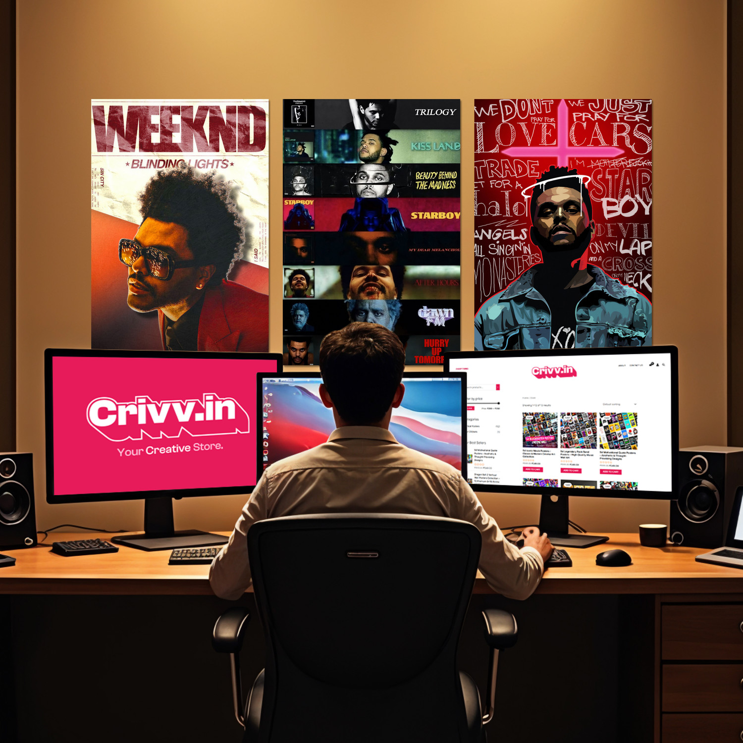 Image of The Weeknd Posters Set of 6 | 12x18 Inch Premium Wall Art Prints | 350 GSM Thick Paper | Unframed Aesthetic Room Decor for Bedroom, Living Room & Music Studio Fine Art Print