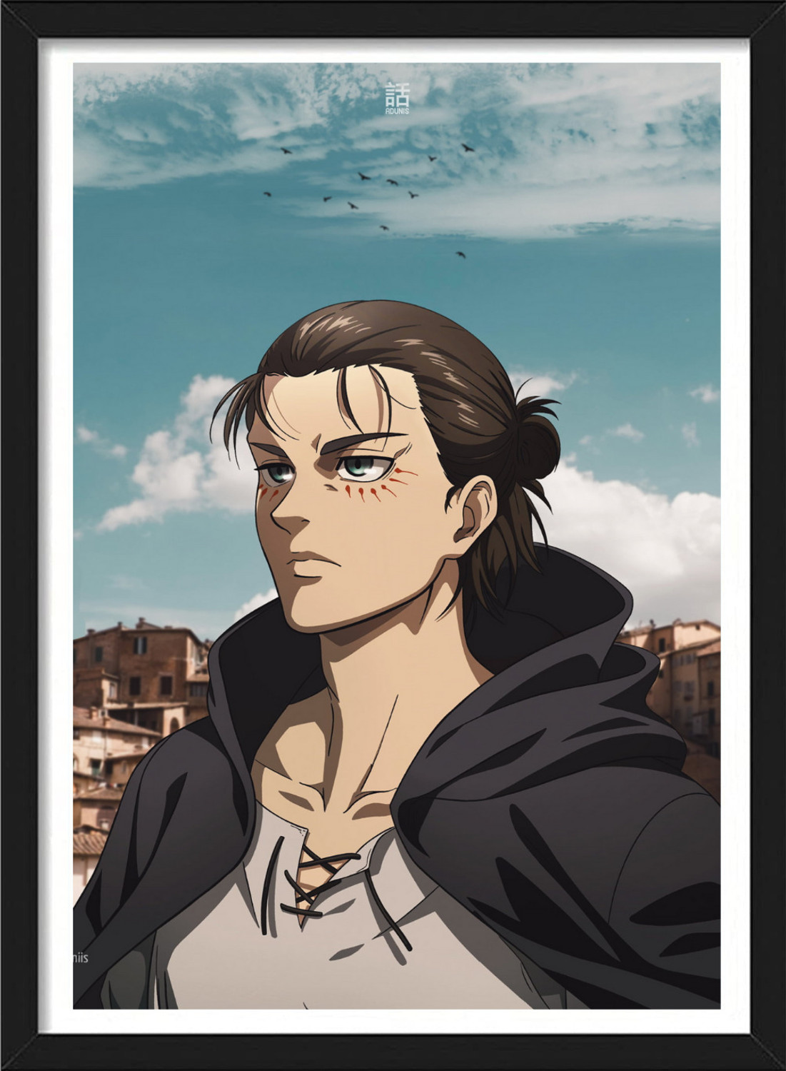 Image of Eren Yeager Poster | AOT Framed Poster | Anime Paper Print