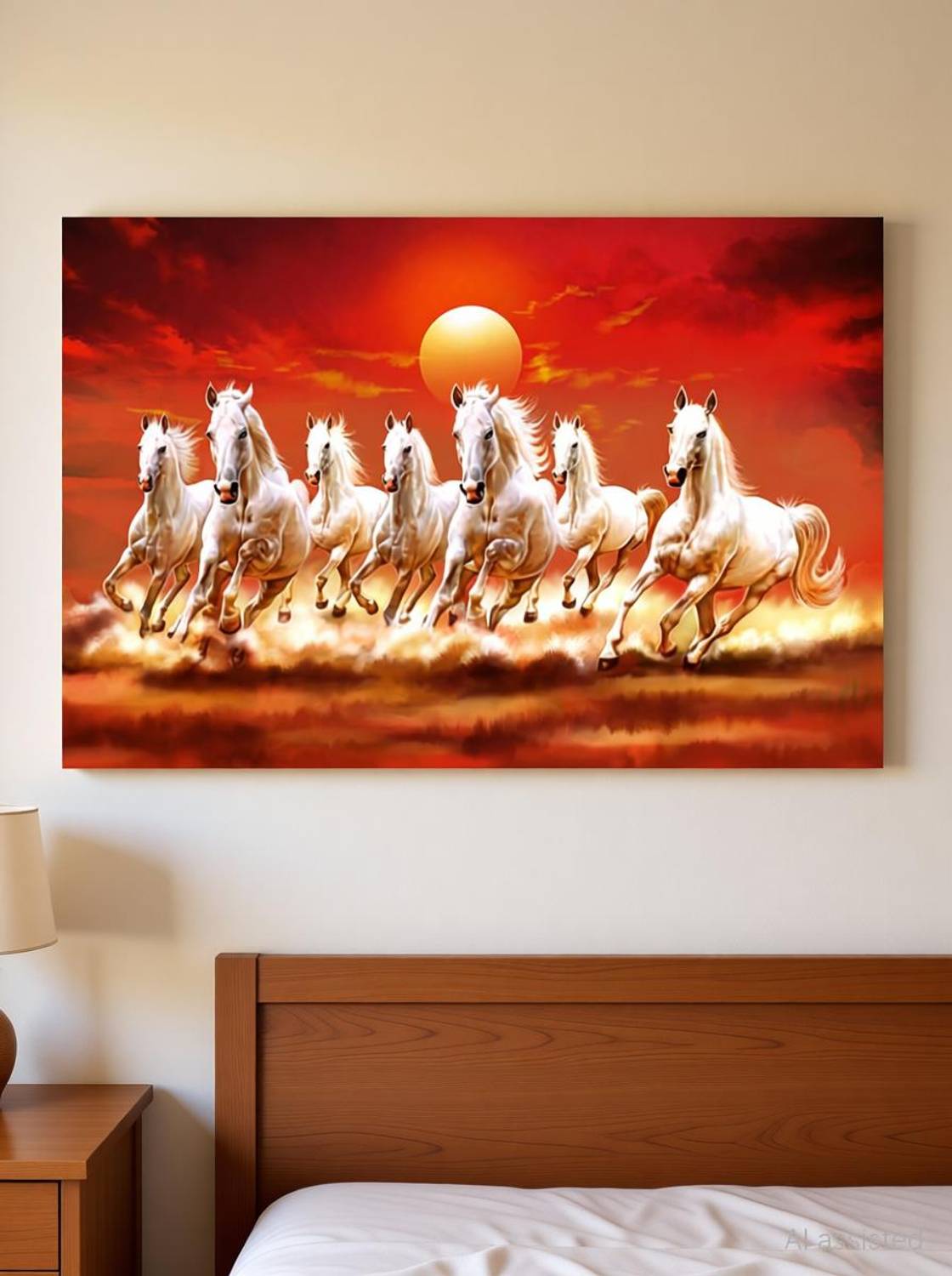Seven Horses Poster Big size Sparkle Coated Self Adhesive Fine Art Print