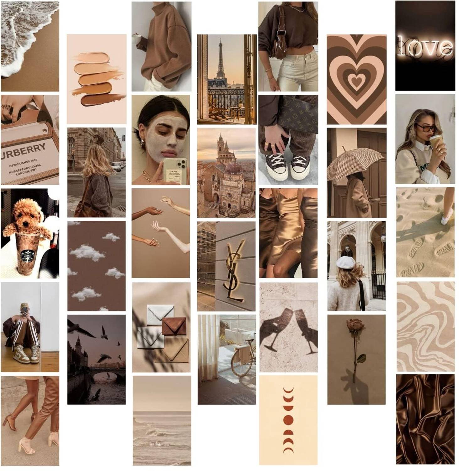 Aesthetic Wall Collage Kit - Consists of 40 wall collages, these high quality art prints are ideal for room decoration, wall art and picture mounting; Each sheet measures 4" x 6" Fine Art Print