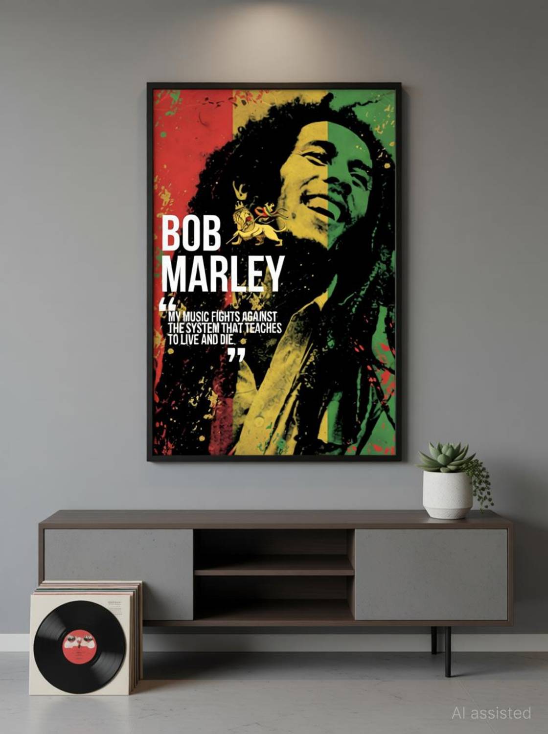 Bob Marley Decorative Poster | HD Poster for Wall decor (12x18-Inch, 300GSM Thick Paper, Gloss Laminated) Paper Print