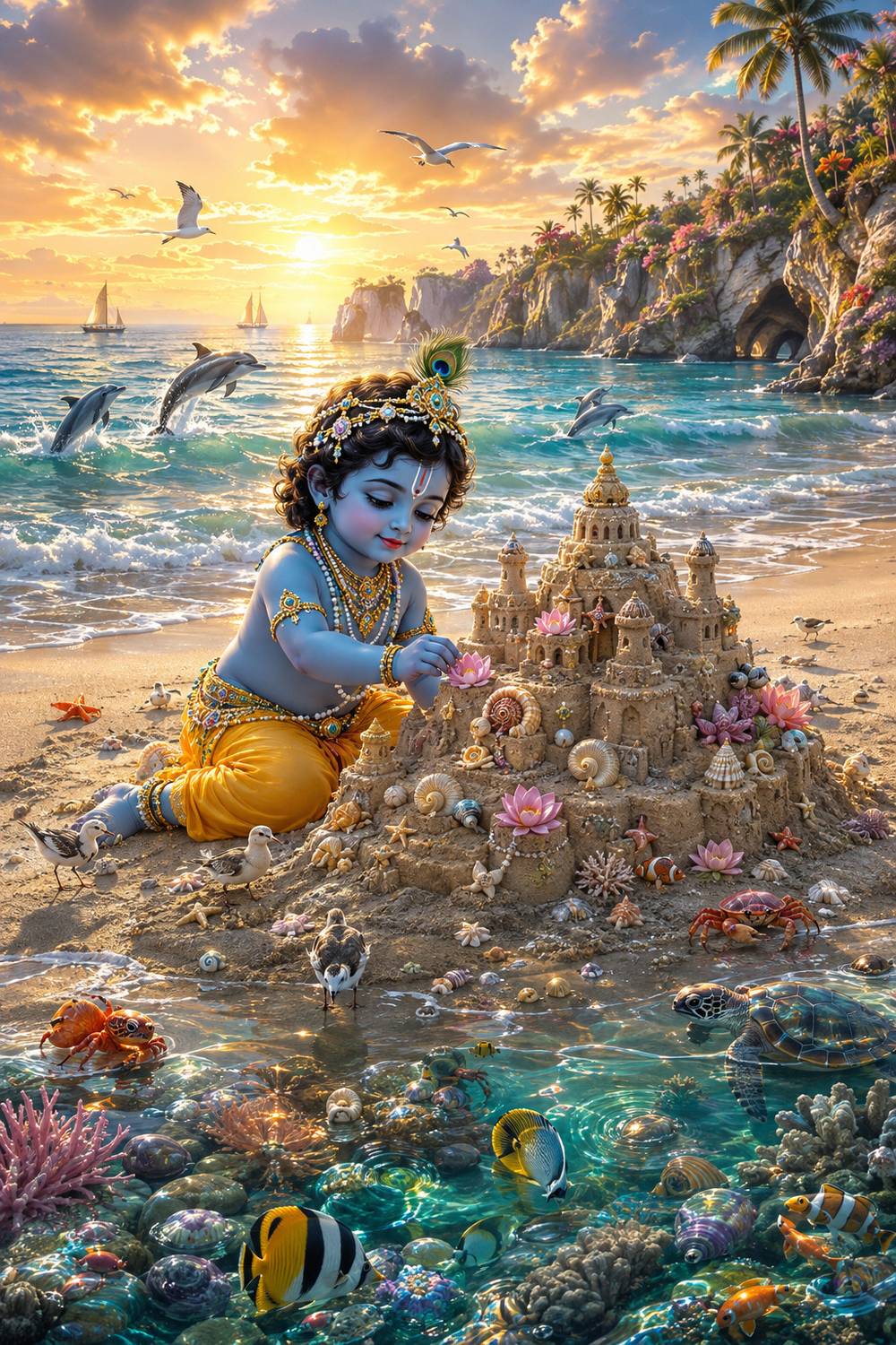 Cute Kanha Poster for divine homes Photographic Paper
