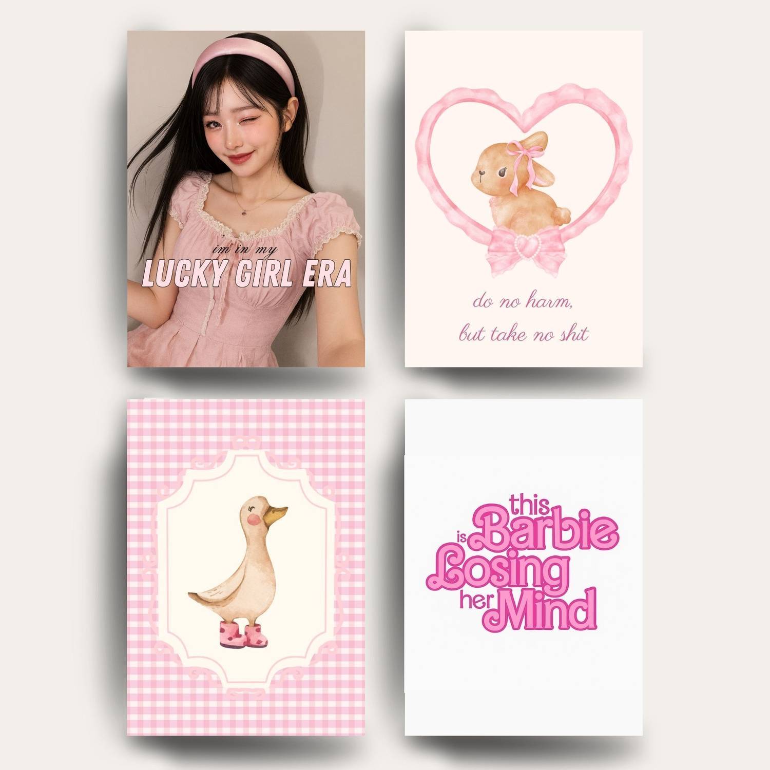 Lucky Girl Wall Posters – Set of 4 A4 Posters (21x29.7 cm) on 300