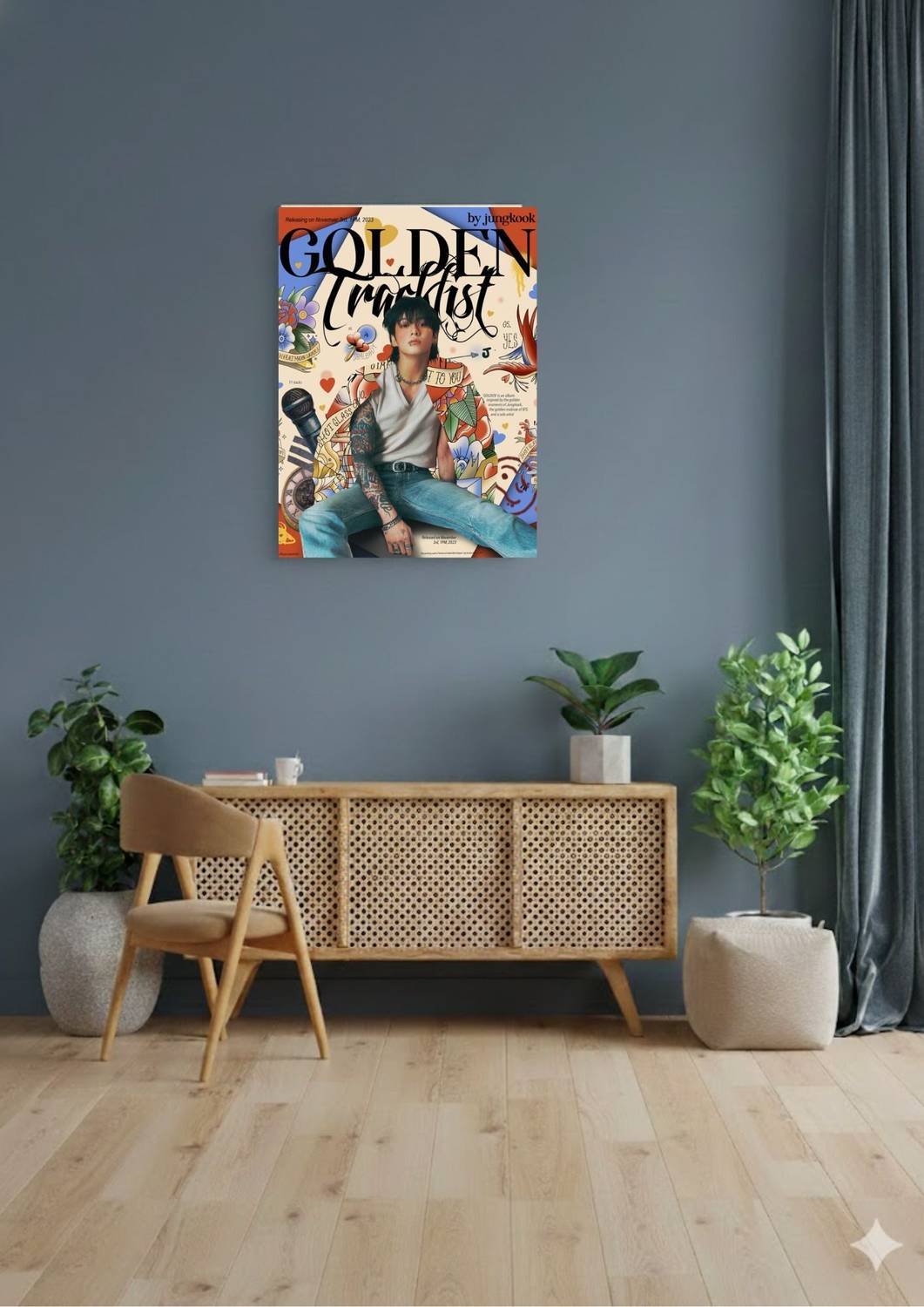 Jungkook BTS Golden Tracklist Poster – Glossy A4 Size, Self