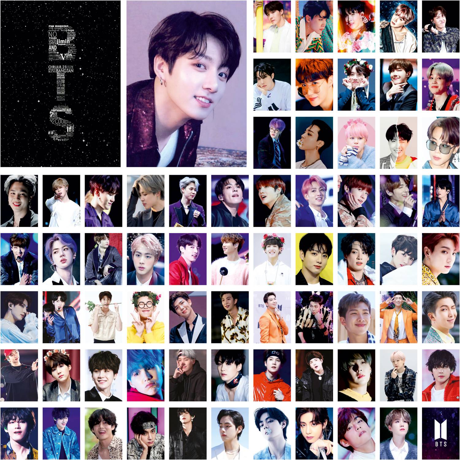 BTS Photocards (Pack of 72) of All 7 Members Photo Cards For Room