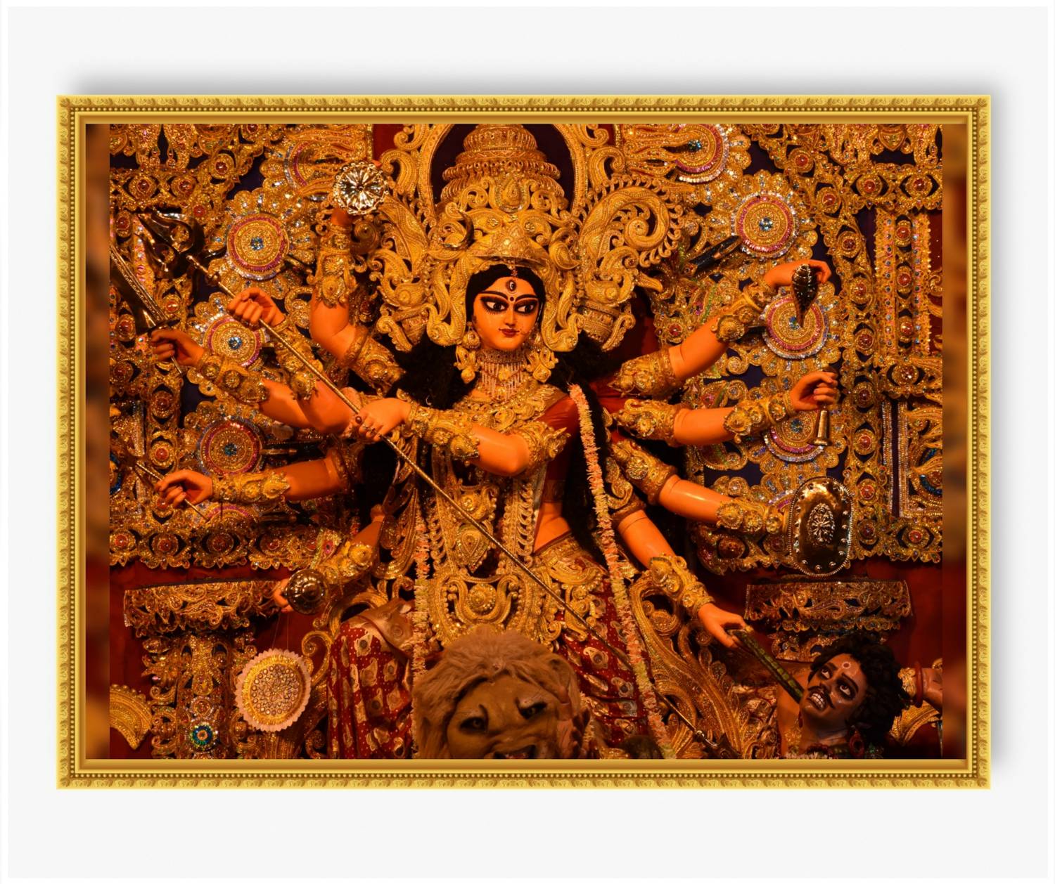 A4 Size Durga Maa Painting | Durga Mata Photo Frame For Navratri Poojan Photographic Paper