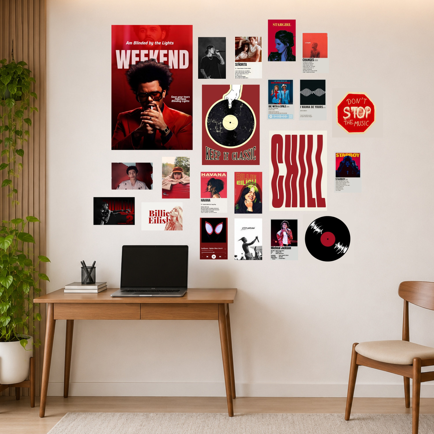 Image of 21 PCS Music Aesthetic Wall Poster Set | Mix Size | Album Cover Wall Collage Kit | Premium Bedroom Room Decor Photographic Paper