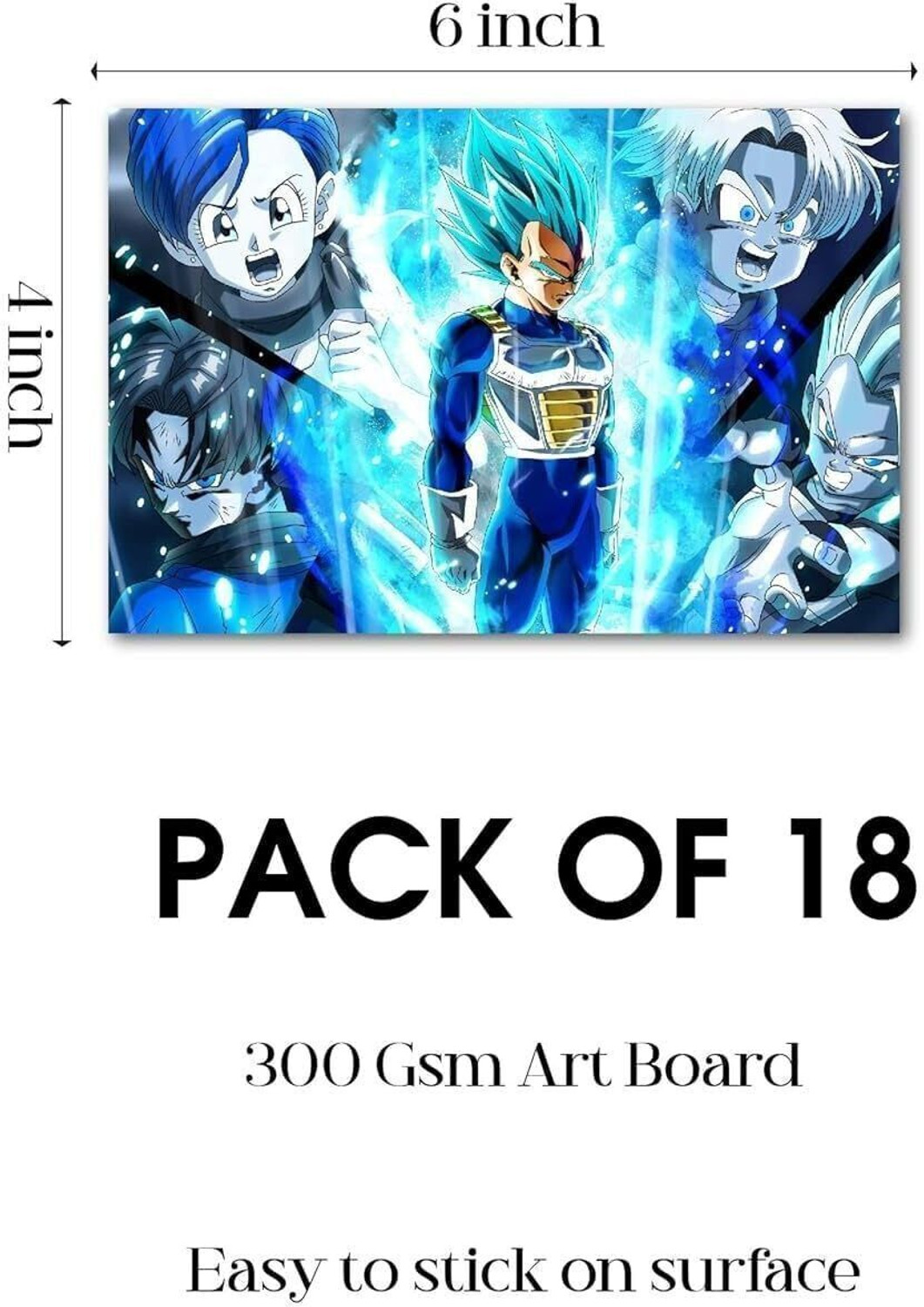 Image of Dragon Ball Anime Poster Set - 18-Pack Unframed 6x4 Inch Wall Collage Kit Featuring Goku, Vegeta, Gohan & More - Manga-Inspired Decor for Bedroom, Dorm & Anime Wall Aesthetic Fine Art Print