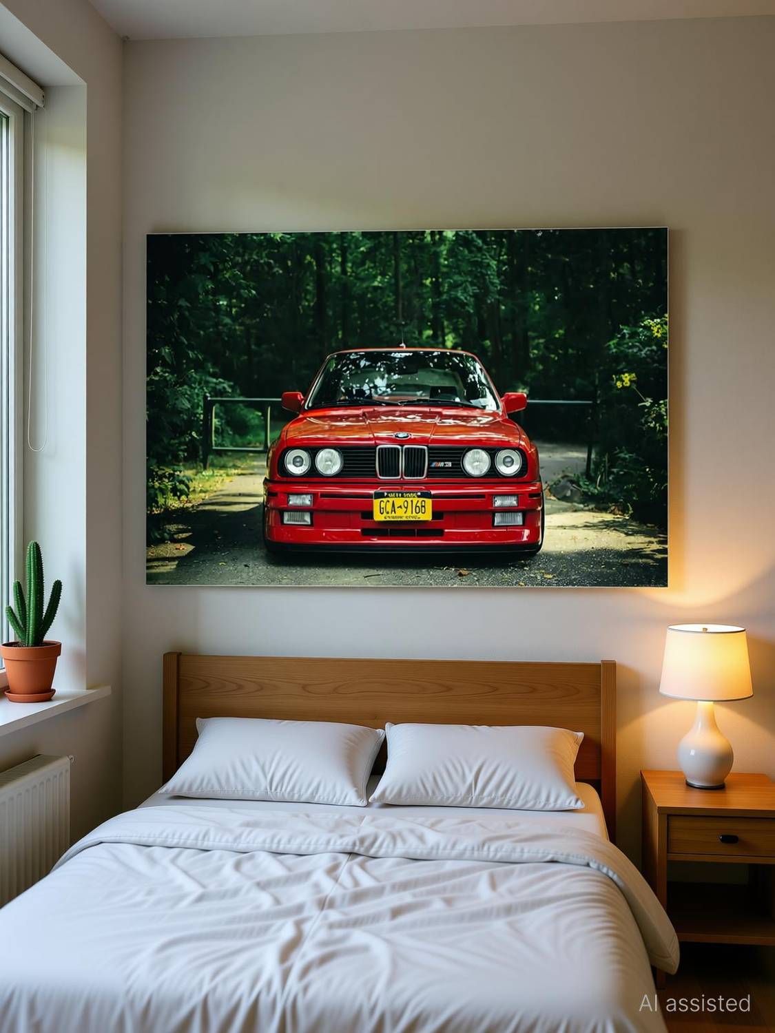Bmw E30 M3 Red Hd Matte Finish Poster Paper Print