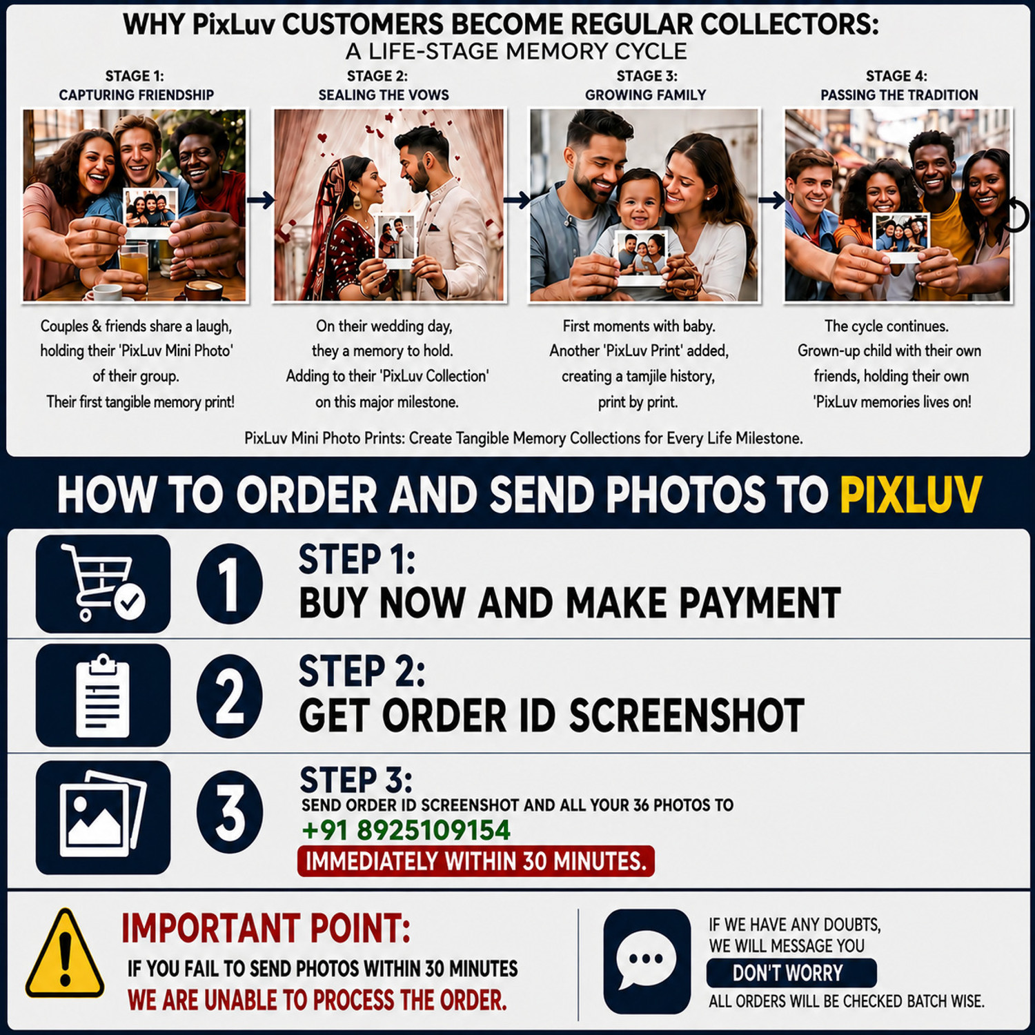 Image of PIXLUV 36 Customised Mini Photo Print Personalized Gifts with Your Photos on Photographic Paper(Watsap : 9677205729) | Polaroid Style Pictures in High Quality Glossy sheet Paper Print (4 inch X 3 inch, send photos to +918925109154)