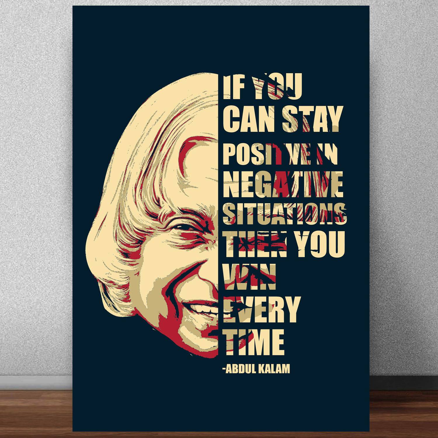 Abdul Kalam Motivational Quote Popart Poster for Room & Office Multicolor Paper Print