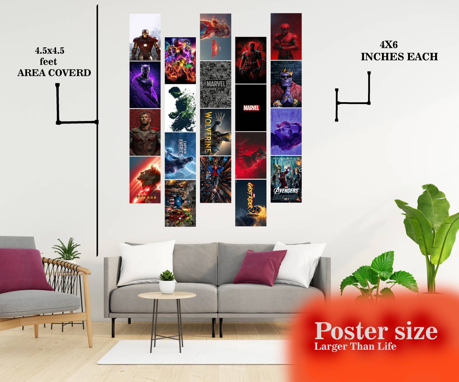 Marvel Superhero Poster Set of 20 (4x6 Inch) by WALLORAA Pack of 20 - Image 2