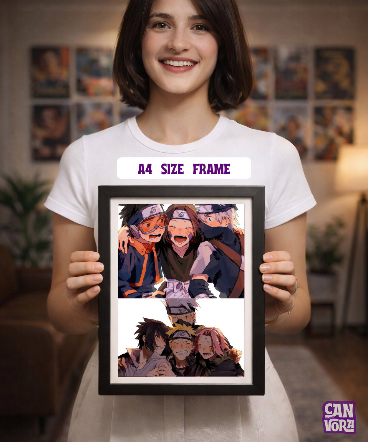 Image of Team 7 | Naruto x Sasuke x Sakura | Kakashi x Obito x Rin | Naruto Framed Poster | Anime Paper Print