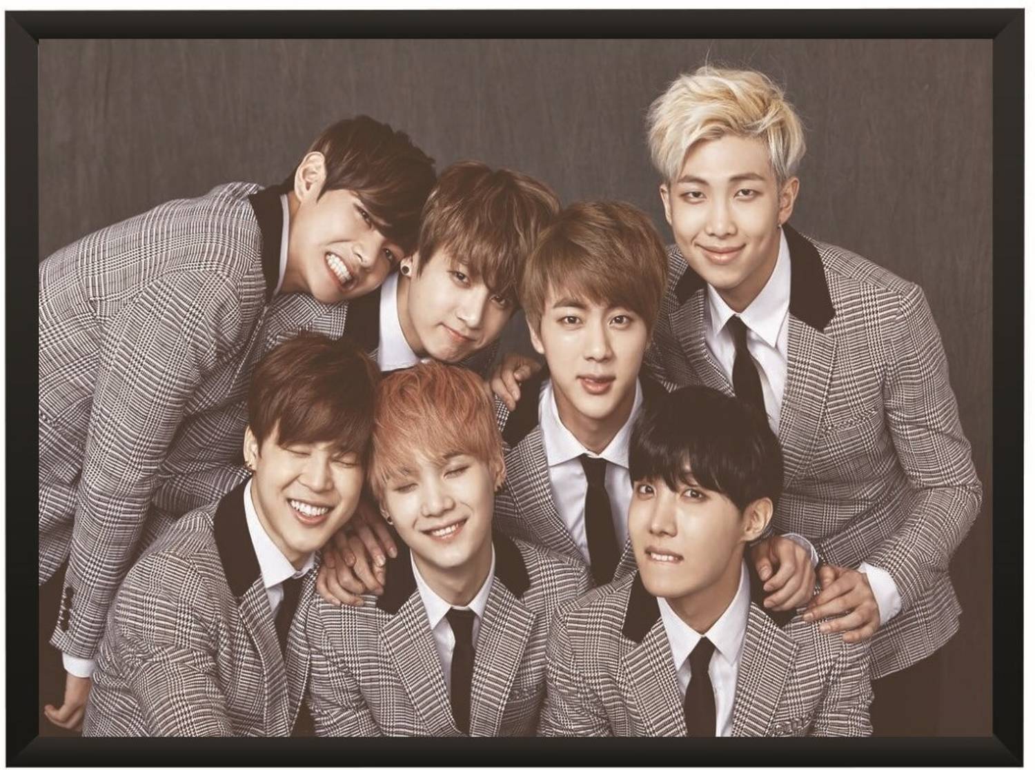 BTS Kpop Fan Band Suit Fandom Army Wall Poster With Frame A3 Size
