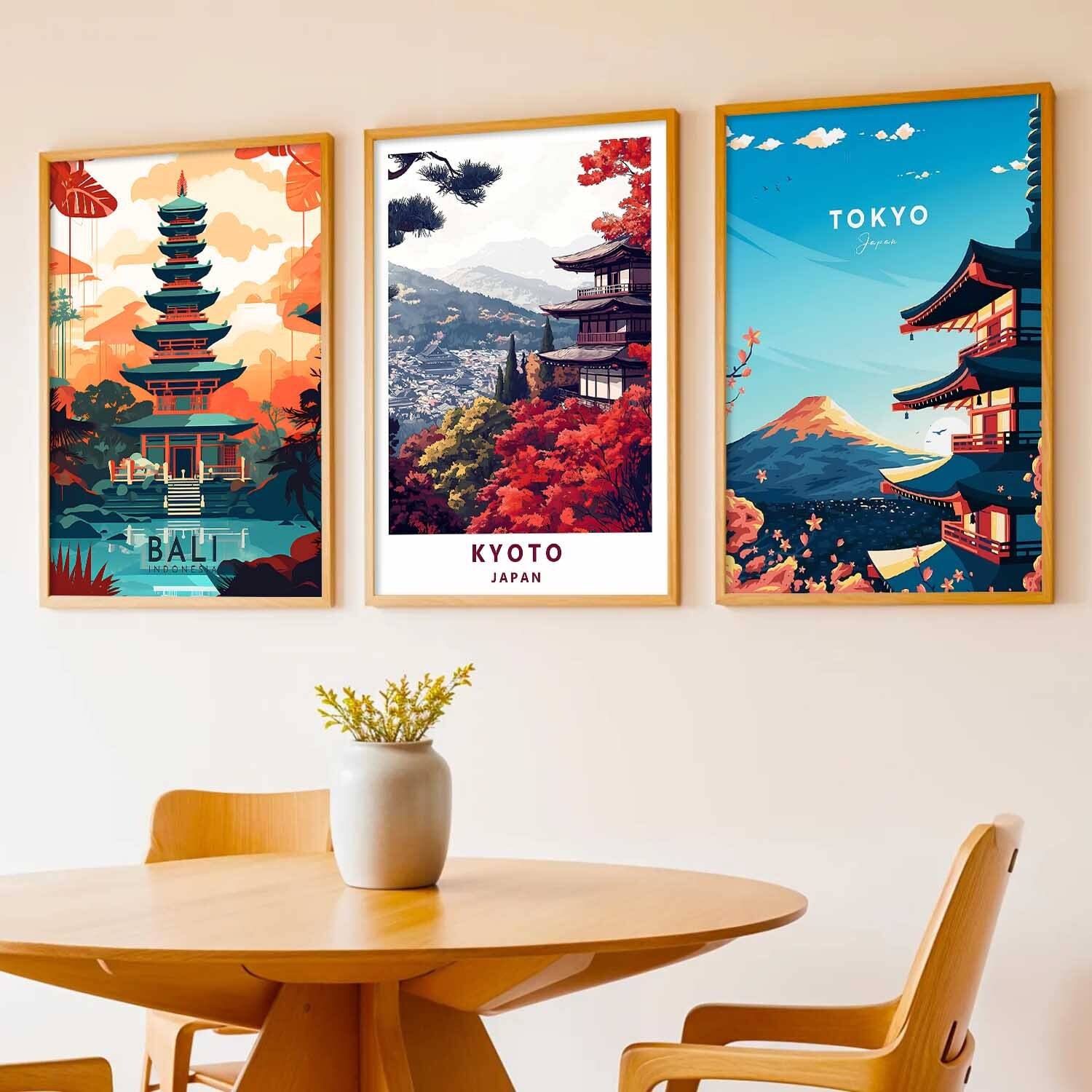 Japanese City View Wall Framed Posters | Aesthetic Japan Theme