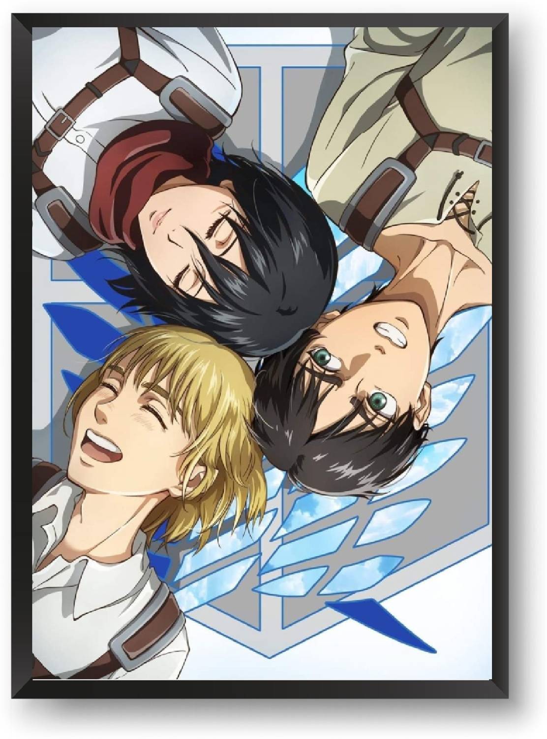 RIUTART Attack on Titan Black Framed Poster 12.6*9.6 - Image 1
