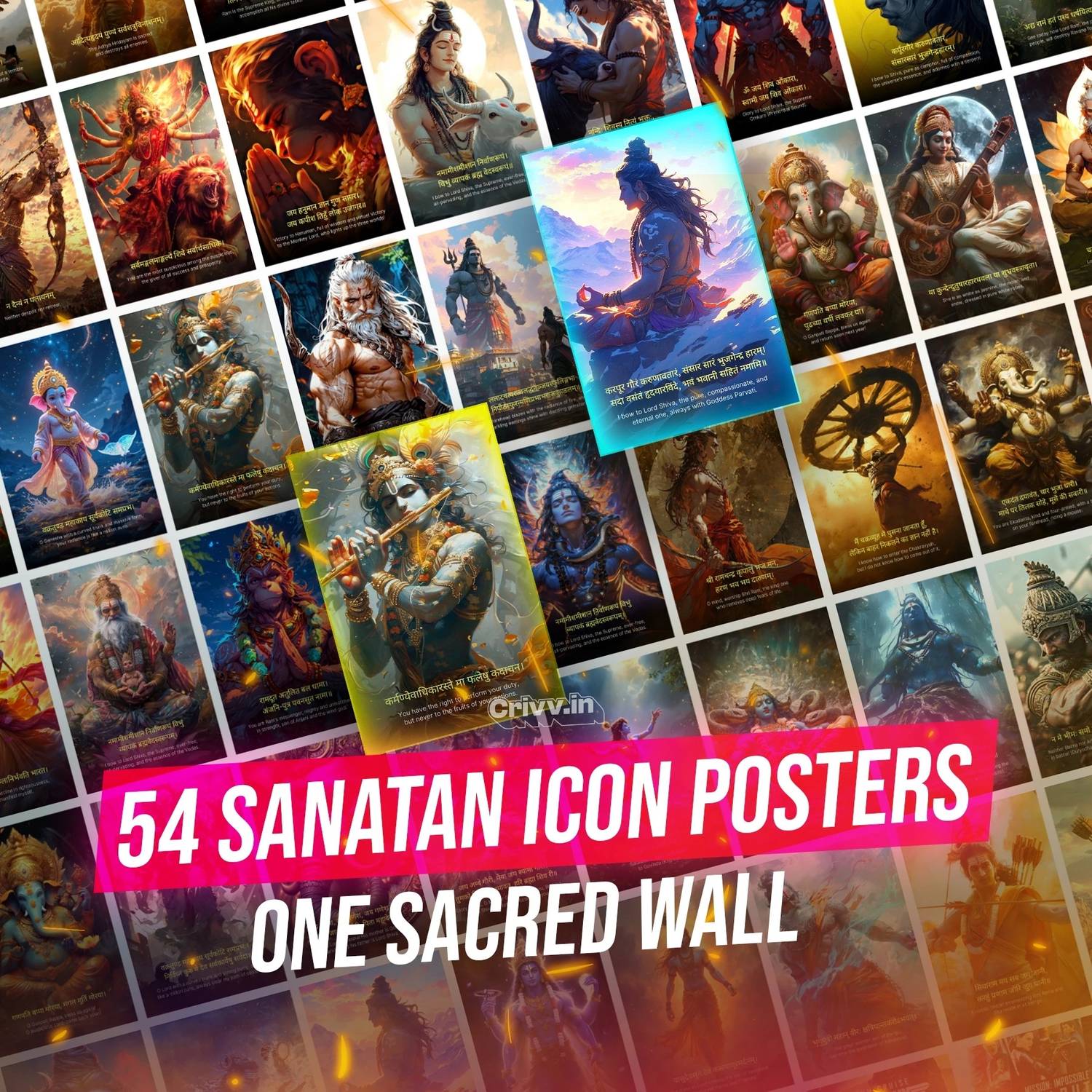 Faztroo 54 Hindu Deities Posters - Image 3